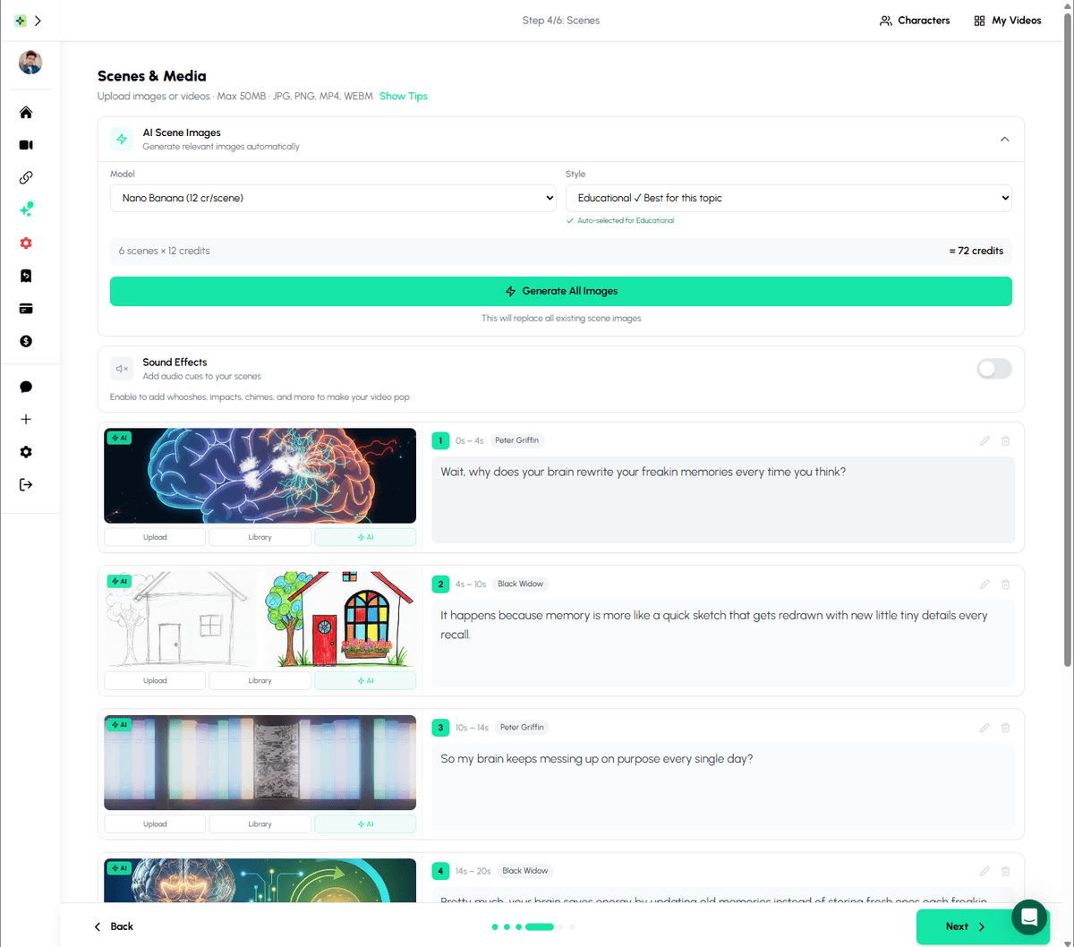Autoclips background selection showing gaming backgrounds for YouTube Shorts