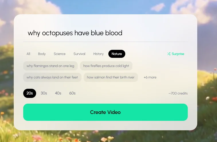 AutoClips - Just type a topic and click Create Video