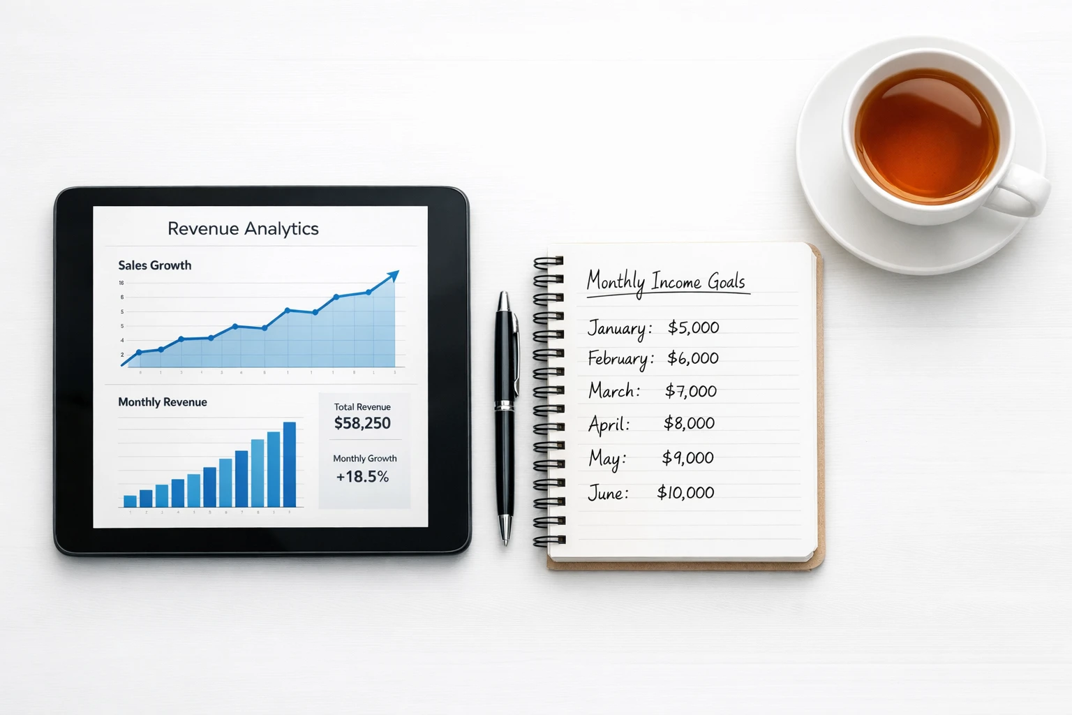 Faceless video channel monetization and growth chart showing revenue increase over time