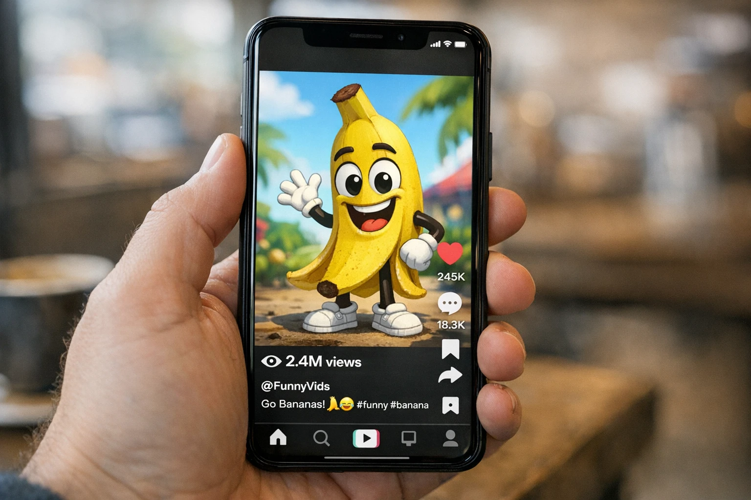 TikTok showing viral AI fruit video with millions of views