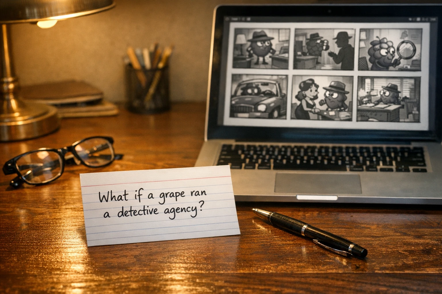 AI story video generator turning a single typed idea into a complete multi-scene storyboard