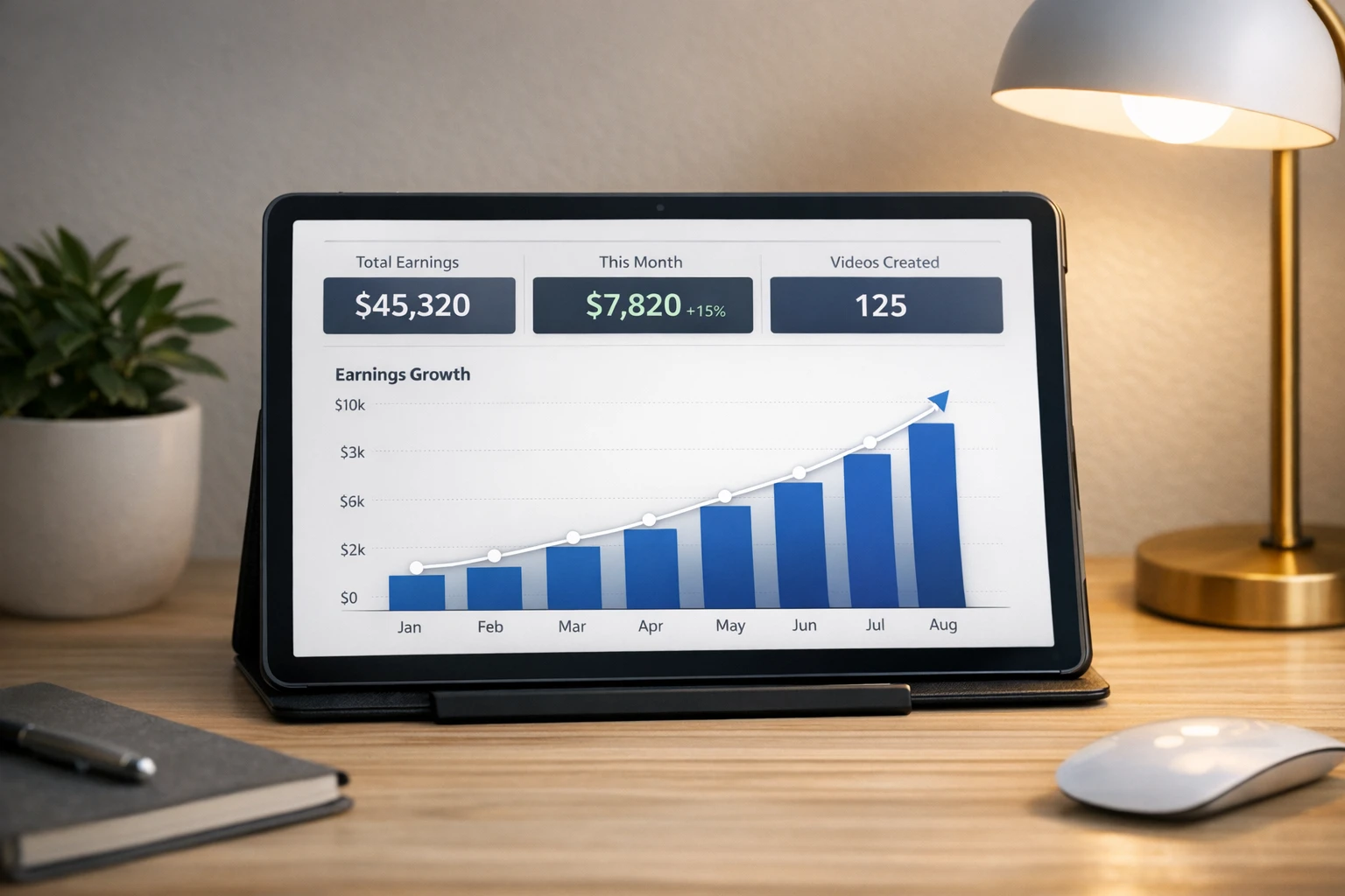 AI video content creator monetization showing YouTube and TikTok earnings