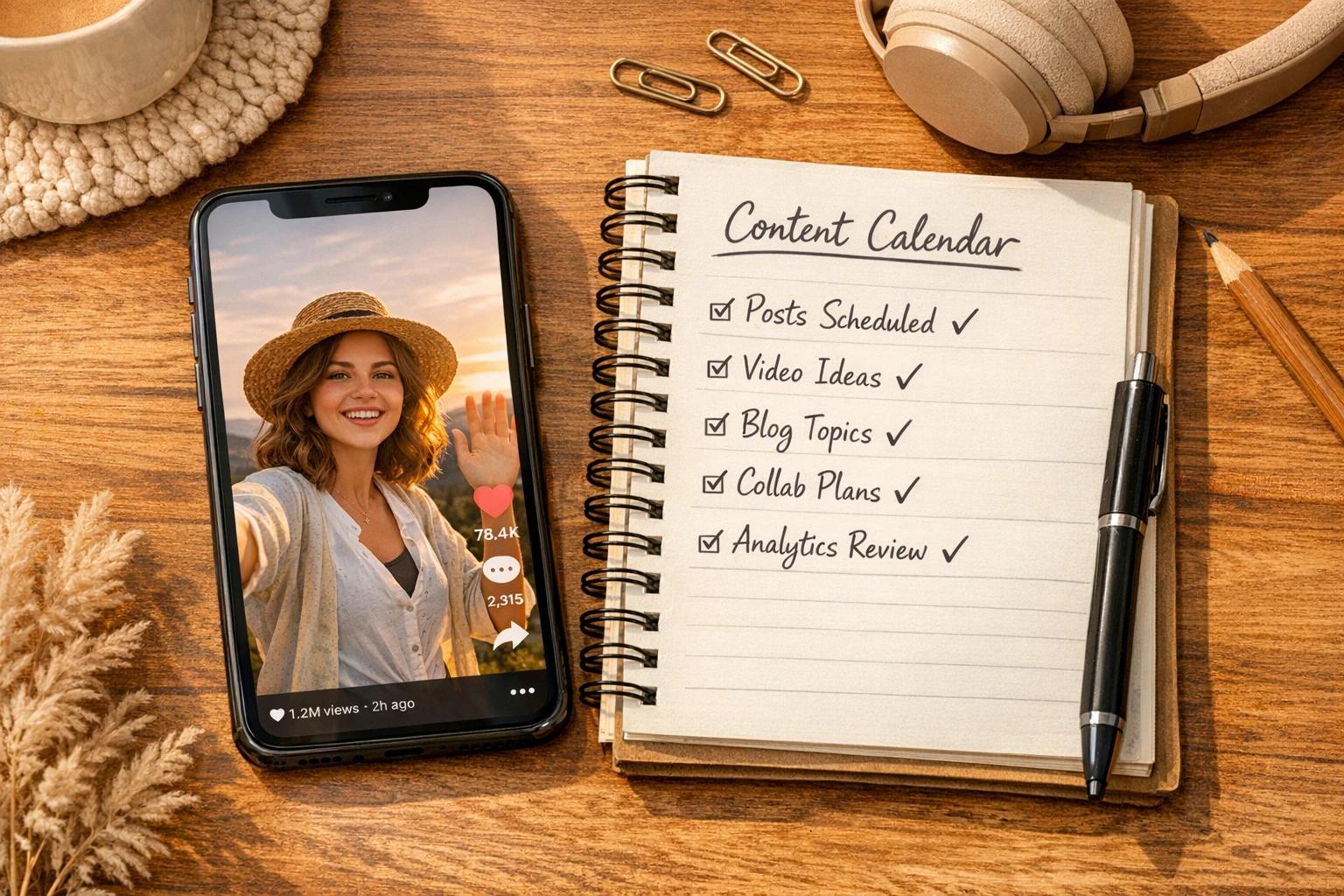 Content creator dashboard showing successful video metrics and growth from AI-generated text-to-video content