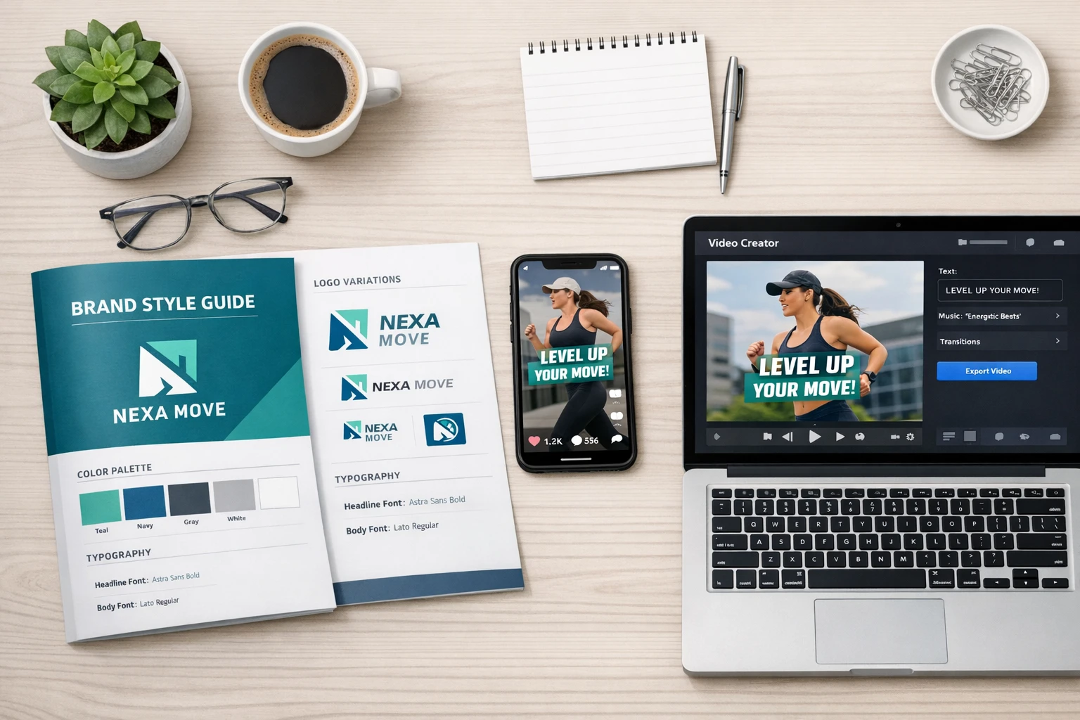 Brand promotion flow showing how AI integrates business branding into automated video content