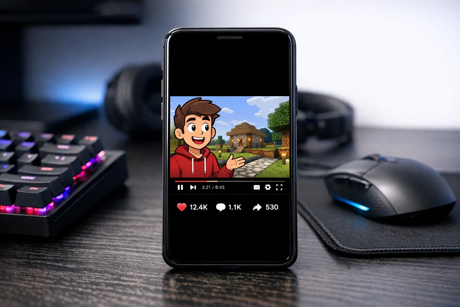 Character voice examples for AI gaming videos showing different voice cloning options