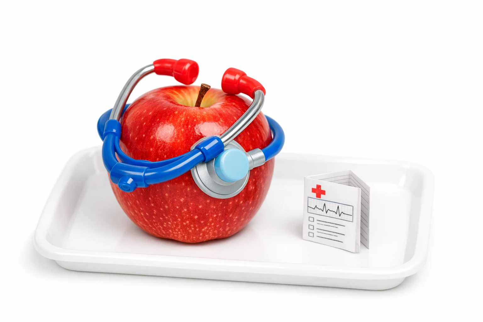 Fruit surgery video scene showing 3D fruit characters in a dramatic hospital corridor