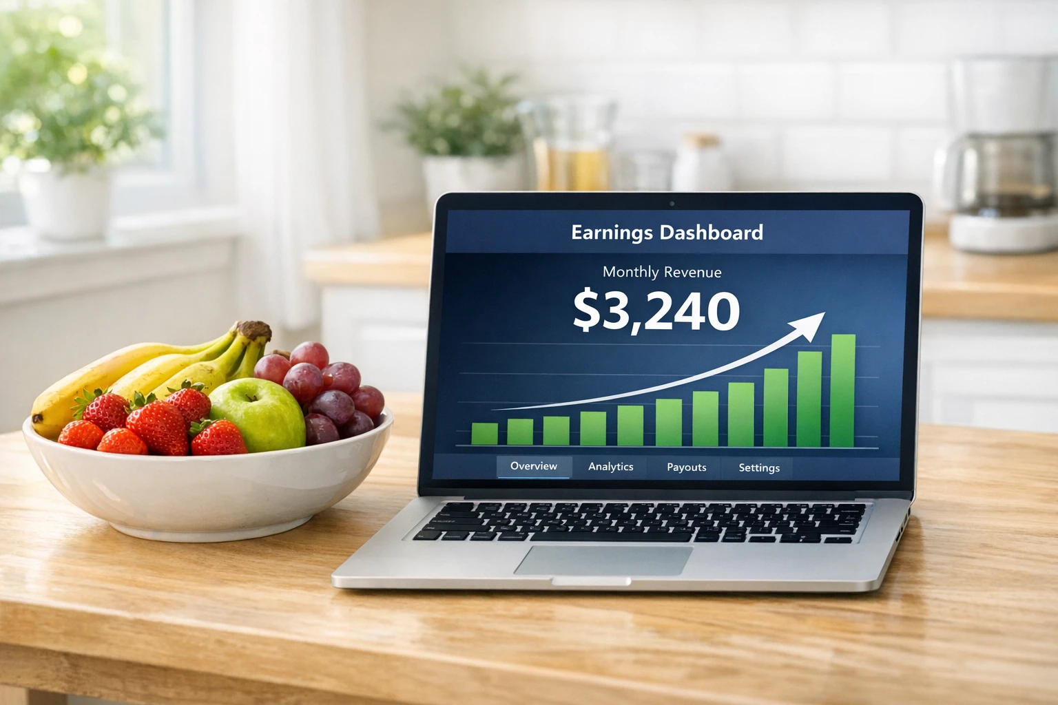 Creator revenue dashboard showing income from fruit story videos across platforms